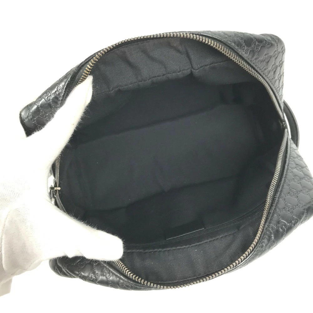 GUCCI Guccissima GG Logo Clutch Bag Clutch Handle Shoulder Leather Black - Picture 9 of 15